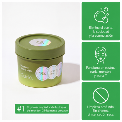 Mascarilla facial de burbujas profundas con albahaca sagrada Amara Ganic™