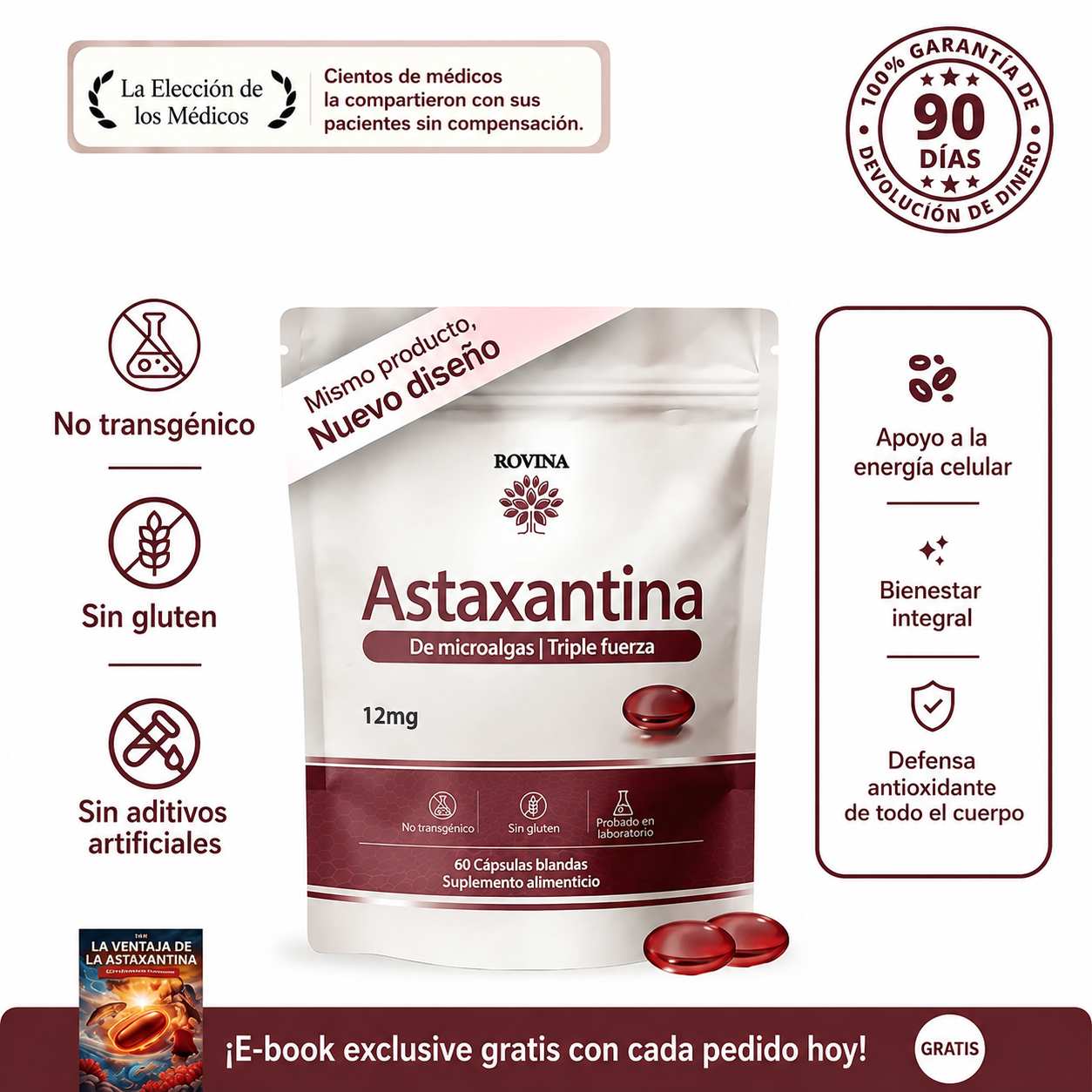 Cápsulas Blandas de Astaxantina Rovina