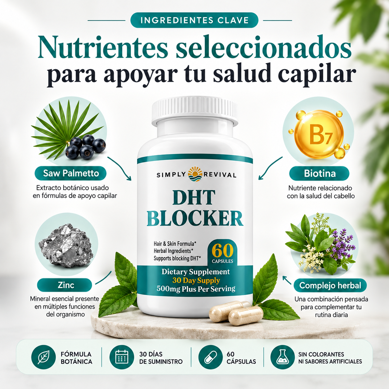DHT BLOCKER / Fórmula Botánica para el Cuidado y Fortalecimiento del Cabello