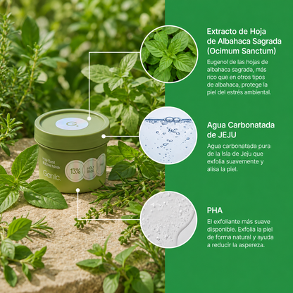 Mascarilla facial de burbujas profundas con albahaca sagrada Amara Ganic™